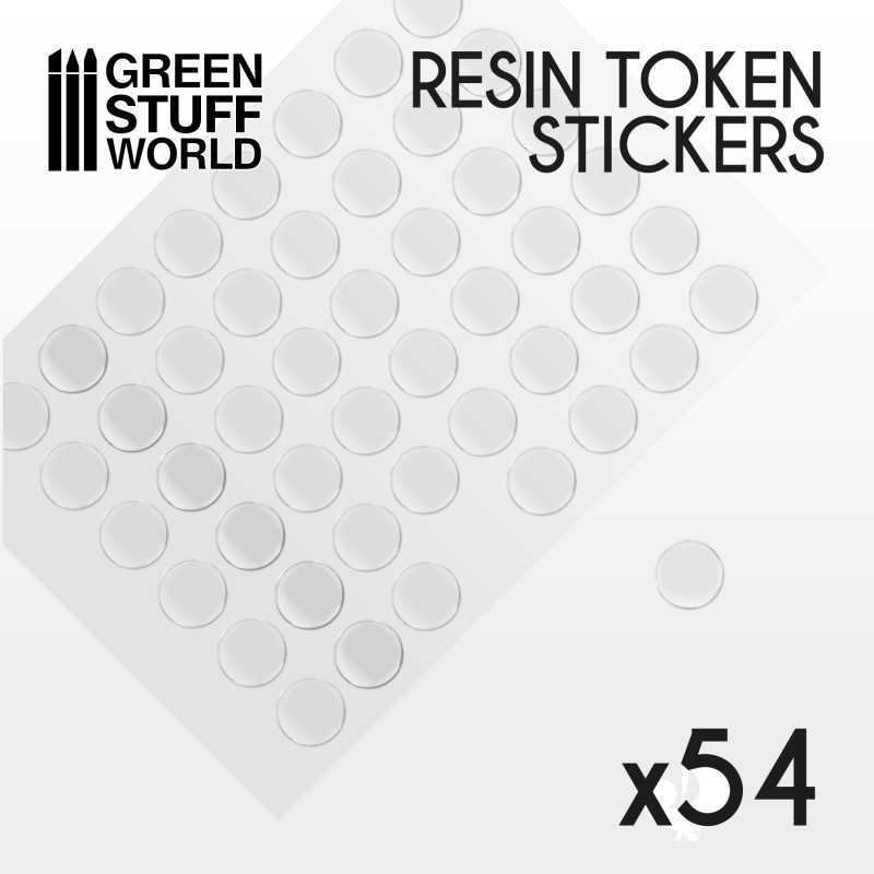 Green Stuff World: 54x Resin Token Stickers 20mm