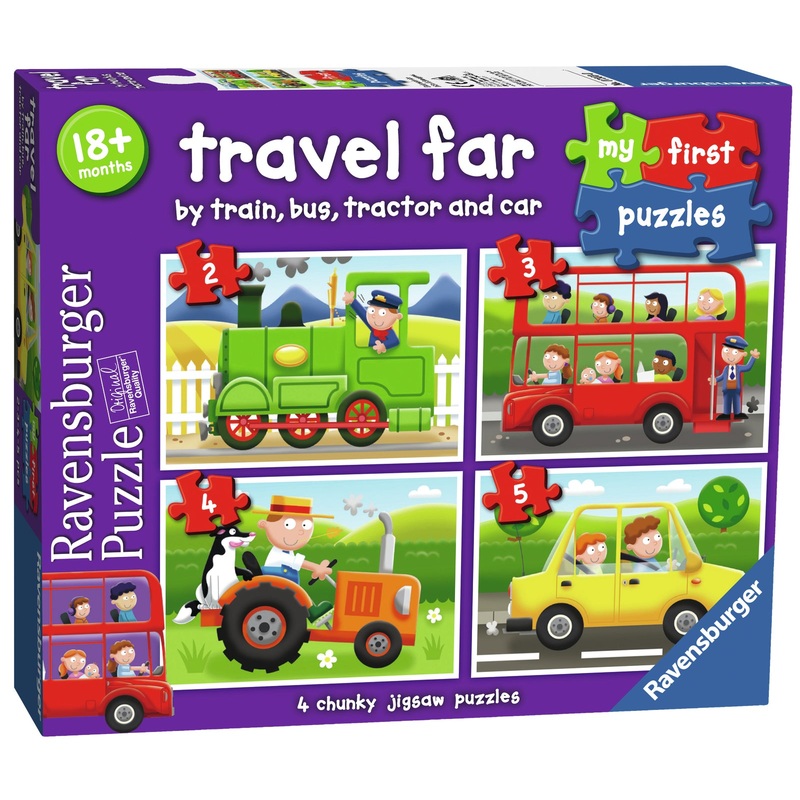 Ravensburger: My First Puzzles - Travel Far by Train, Bus, Tractor and Car Board Game