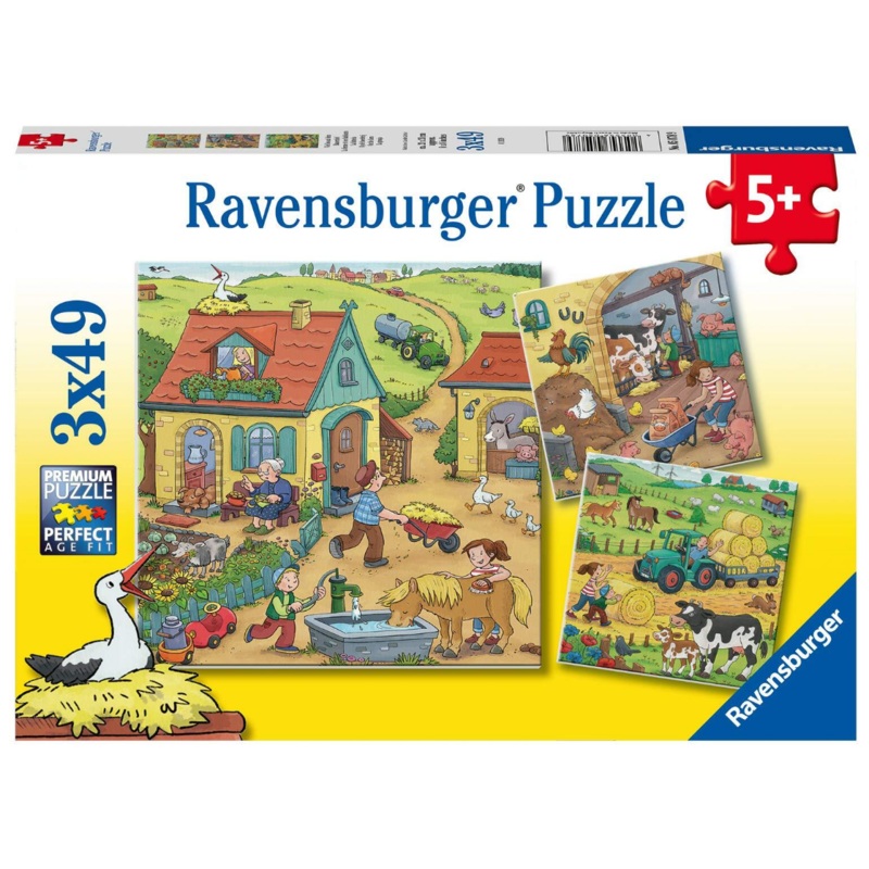Ravensburger: On the Farm (3x49pc Jigsaws) Board Game