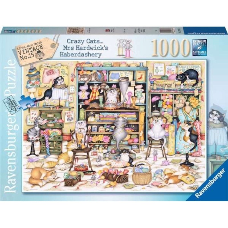 Ravensburger: Crazy Cats - Haberdashery Puzzle (1000pc Jigsaw) Board Game