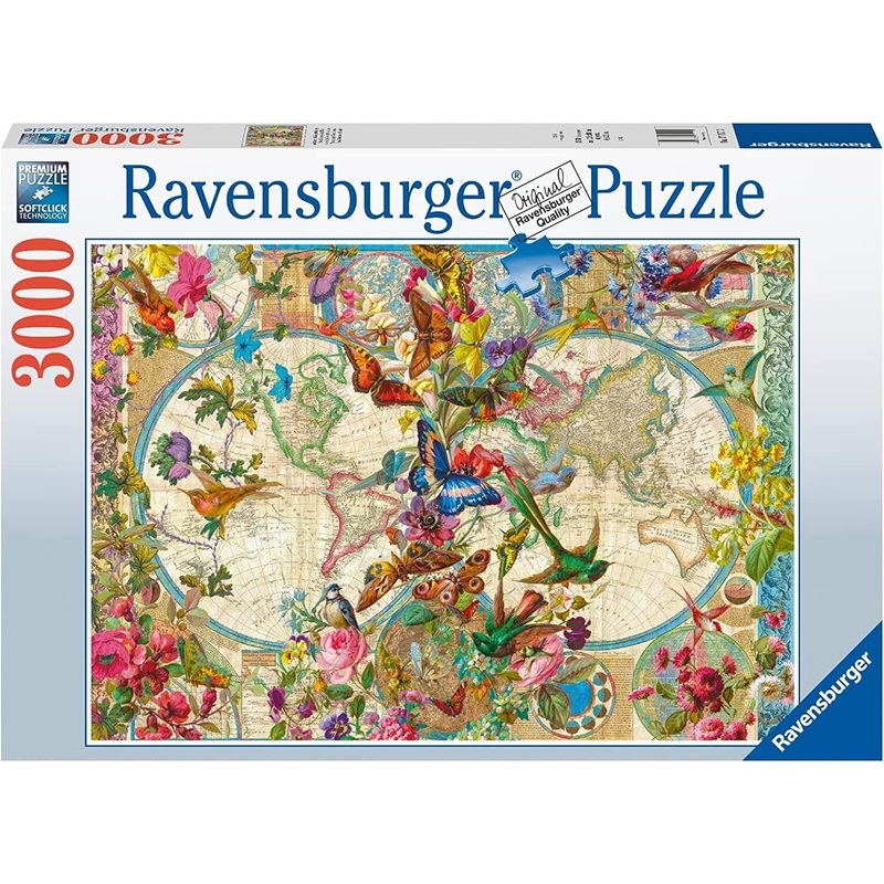 Ravensburger: Flora & Fauna World Map (3000pc Jigsaw) Board Game