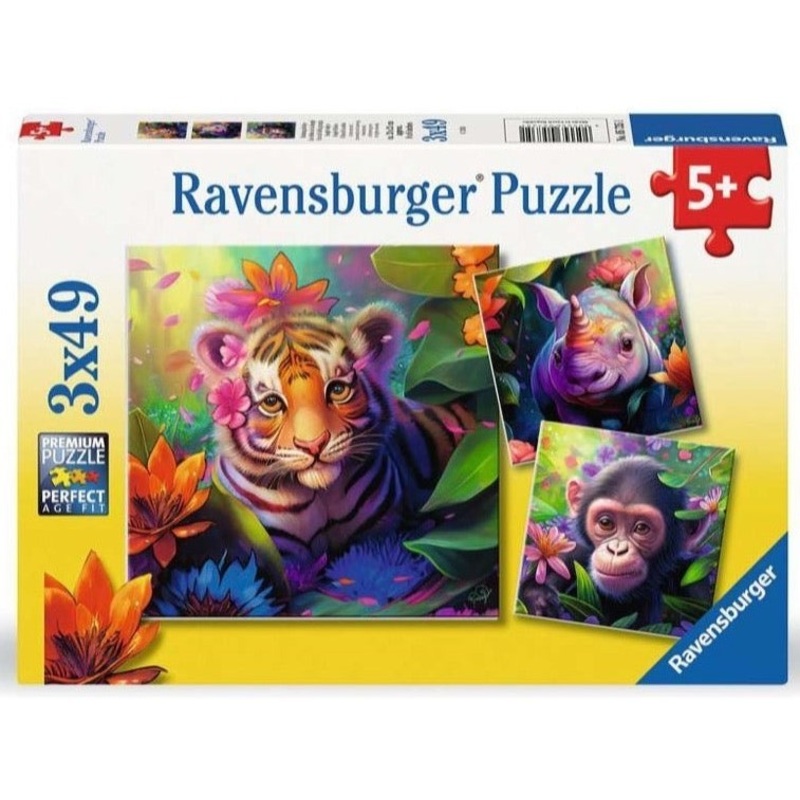 Ravensburger: Jungle Babies Puzzles (3x49pc Jigsaws) Board Game
