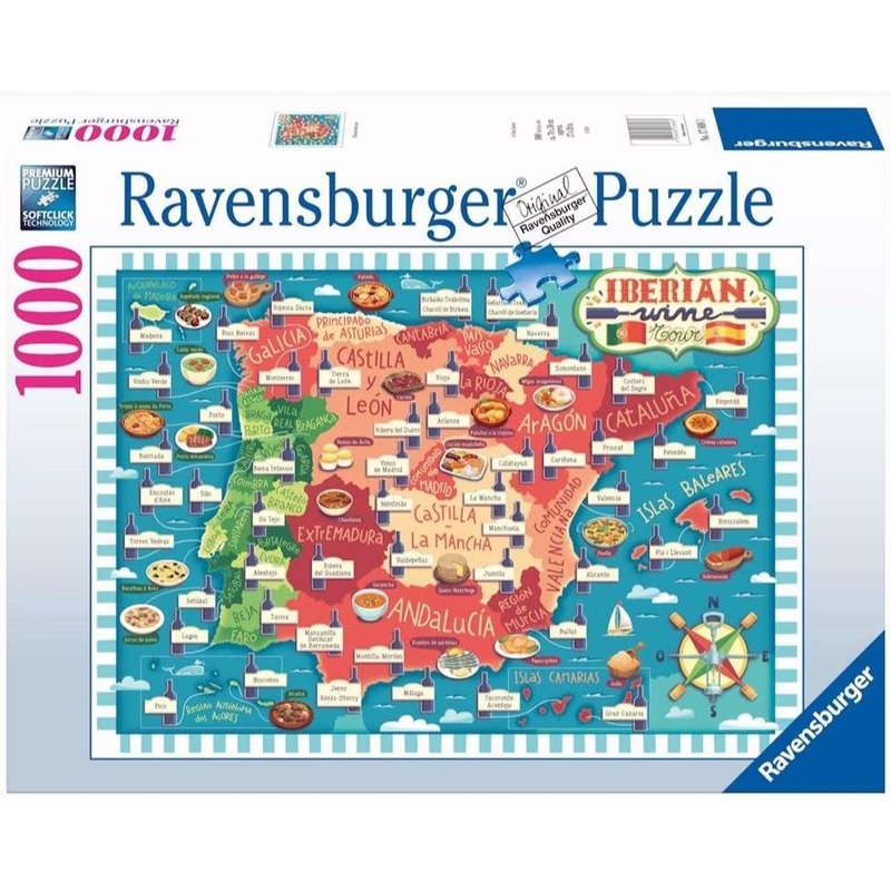 Ravensburger: Map of Iberia - Wines Puzzle (1000pc Jigsaw) Board Game