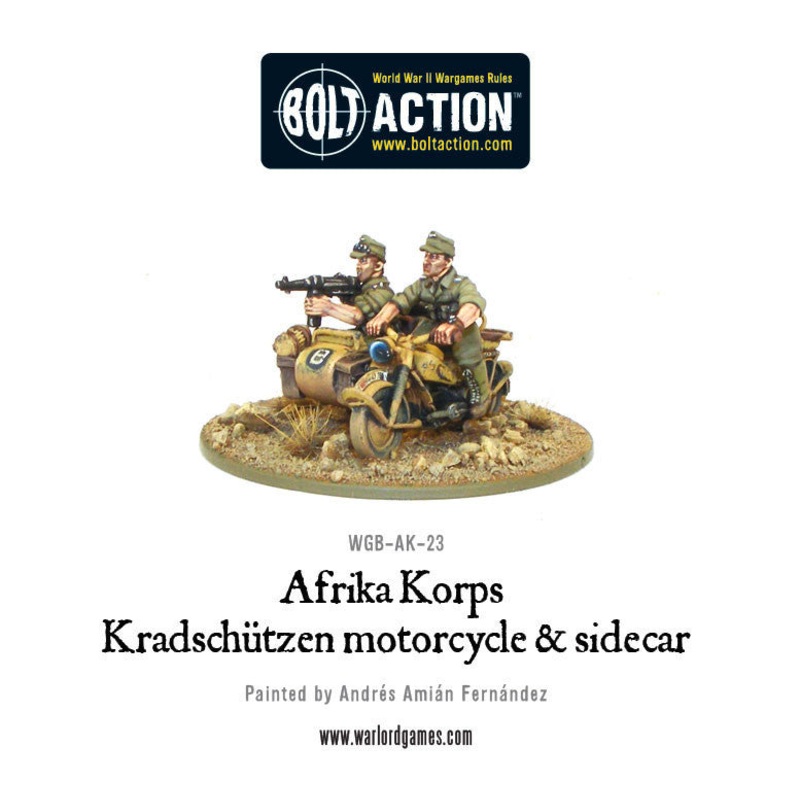 Afrika Korps - Kradschutzen motorcycle & sidecar