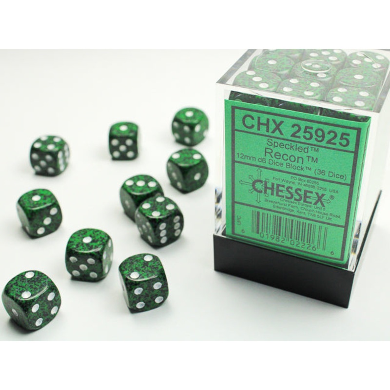 Chessex Dice Sets: Recon Speckled 12mm d6 (36)