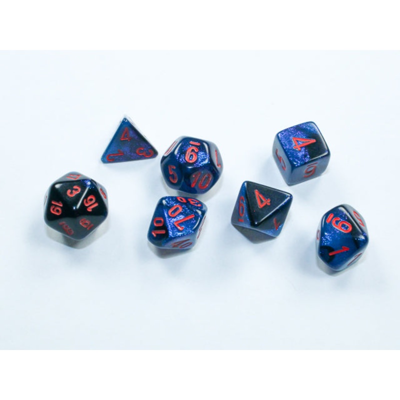 Chessex: Gemini Mini-Polyhedral Black-Starlight/Red 7-Die Set