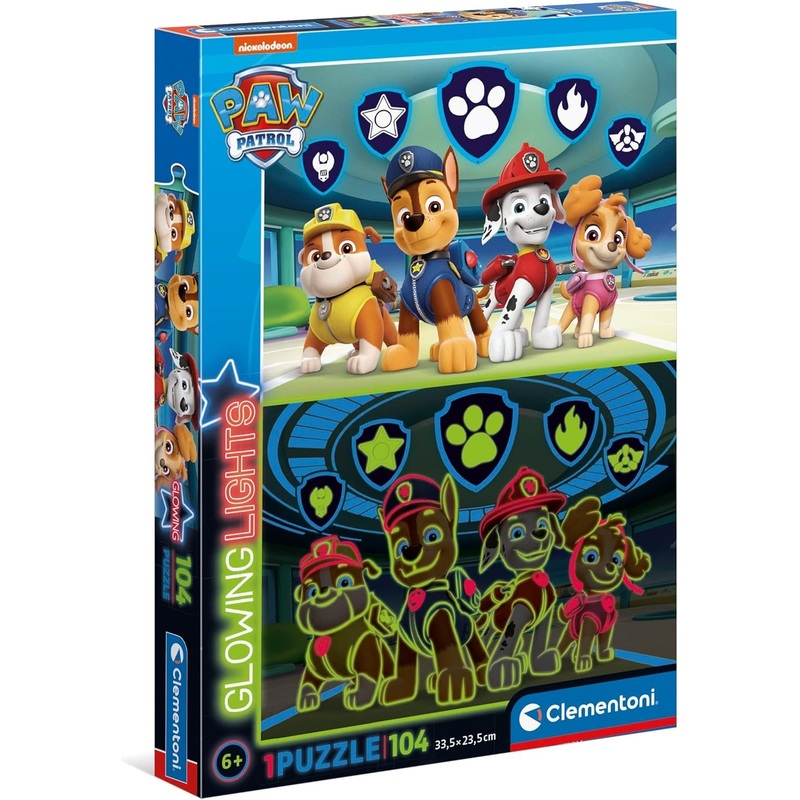 Clementoni: Paw Patrol - Glow in the Drak Puzzle (104pc Jigsaw) Board Game