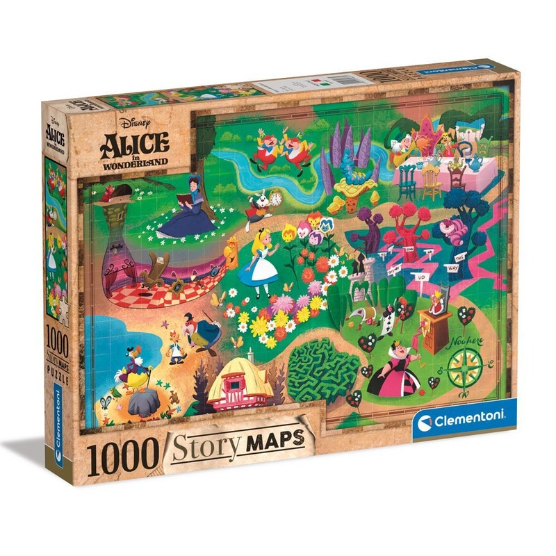 Clementoni: Story Maps - Disney's Alice in Wonderland (1000pc Jigsaw) Board Game
