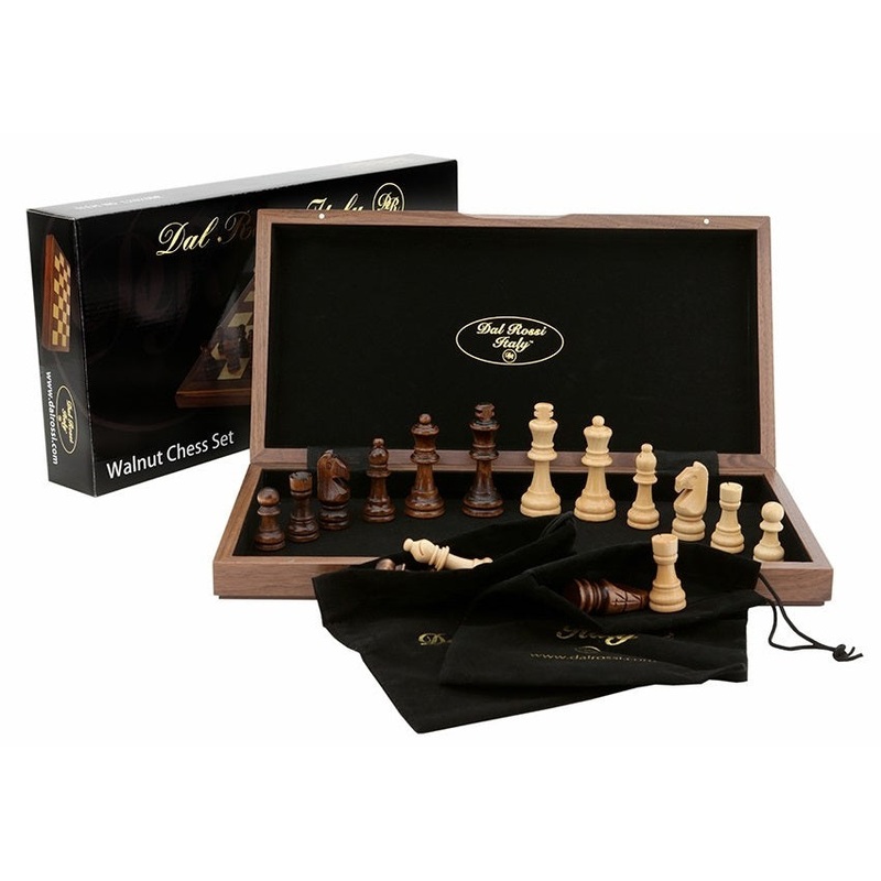 Dal Rossi Walnut Chess Set (38cm) Board Game