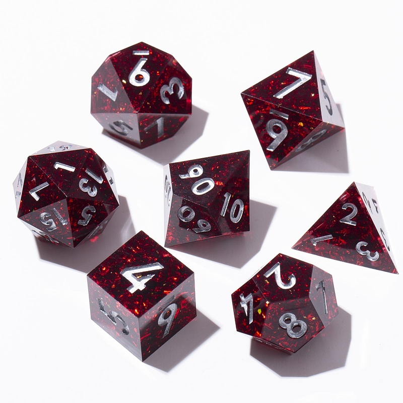 Dudley's Gallery - Crimson Lyrium Sharp Edge Resin Dice Set