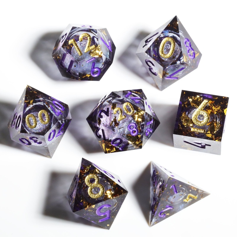 Dudley's Gallery - Etherealness Sharp Edge Liquid Core Resin Dice Set