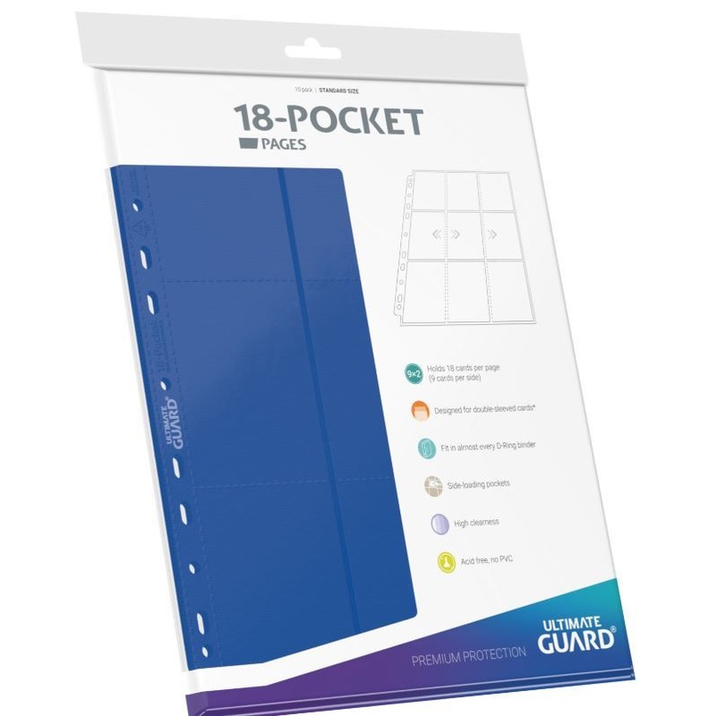 Ultimate Guard: Side-Loading Pages - 18-Pocket (Blue) - 10-Pack