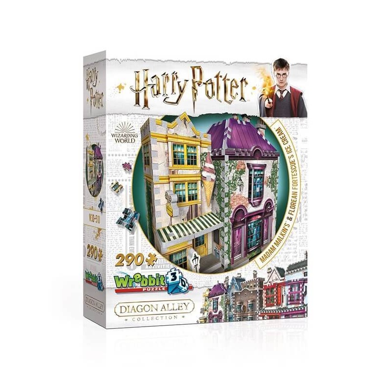 Wrebbit3D: Harry Potter Madam Malkin's & Florean Fortescus's Ice Cream - 3D Puzzle (290pc Jigsaw) Board Game