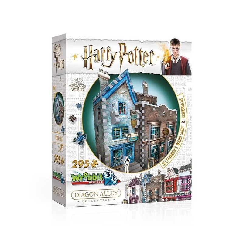 Wrebbit3D: Harry Potter Ollivander's Wand Shop & Scribbulus - 3D Puzzle (295pc Jigsaw) Board Game