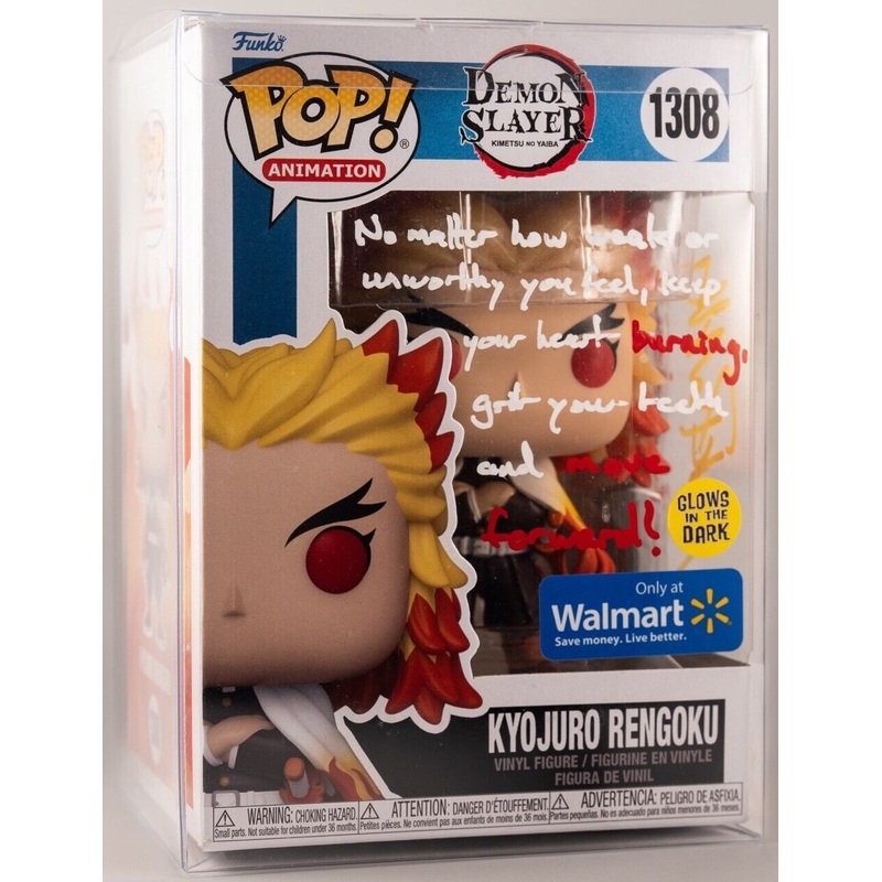Funko Pop! Kyojuro Rengoku #1308 (GITD) Walmart Ex - Signed By Mark Whitten