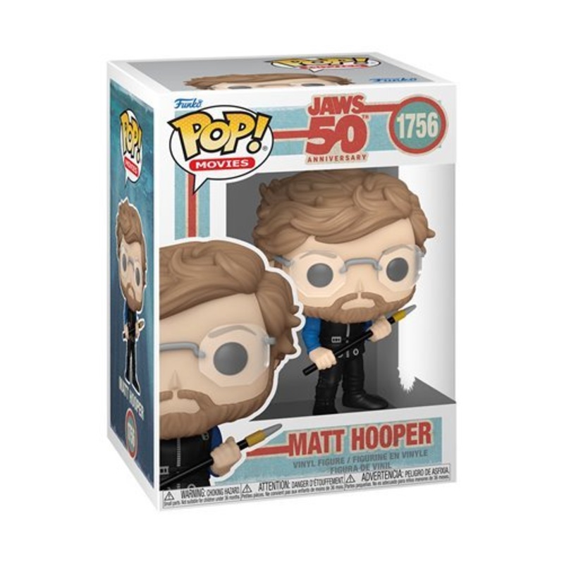 Matt Hooper Funko Pop! Movies Jaws 50th Anniversary - Approx. 4 1/4" Collectible Vinyl Figure #1756 Bundled with Display Box Protector Case