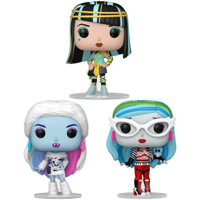 Monster High Funko Pop! Retro Toys - Set of 3 (Cleo De Nile #117, Ghoulia Yelps #154, and Abbey Bominable #155) Collectible Vinyl Figures