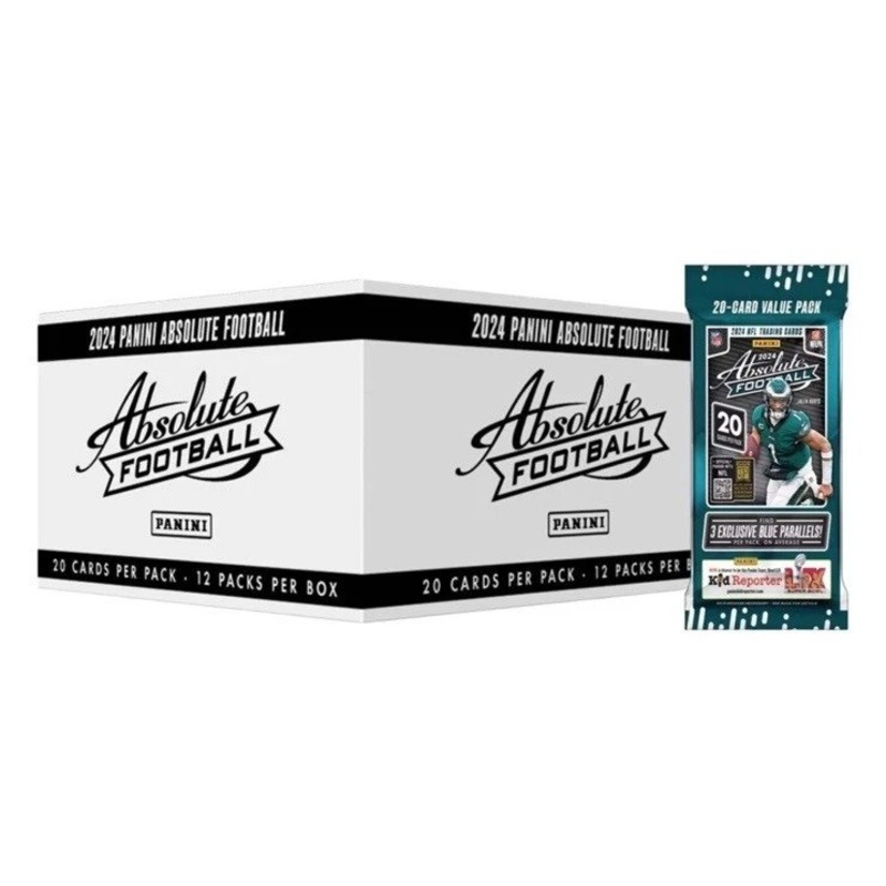 2024 Panini Absolute Football Cello Fat Pack Box - 12 Pack, 20 Cards Each