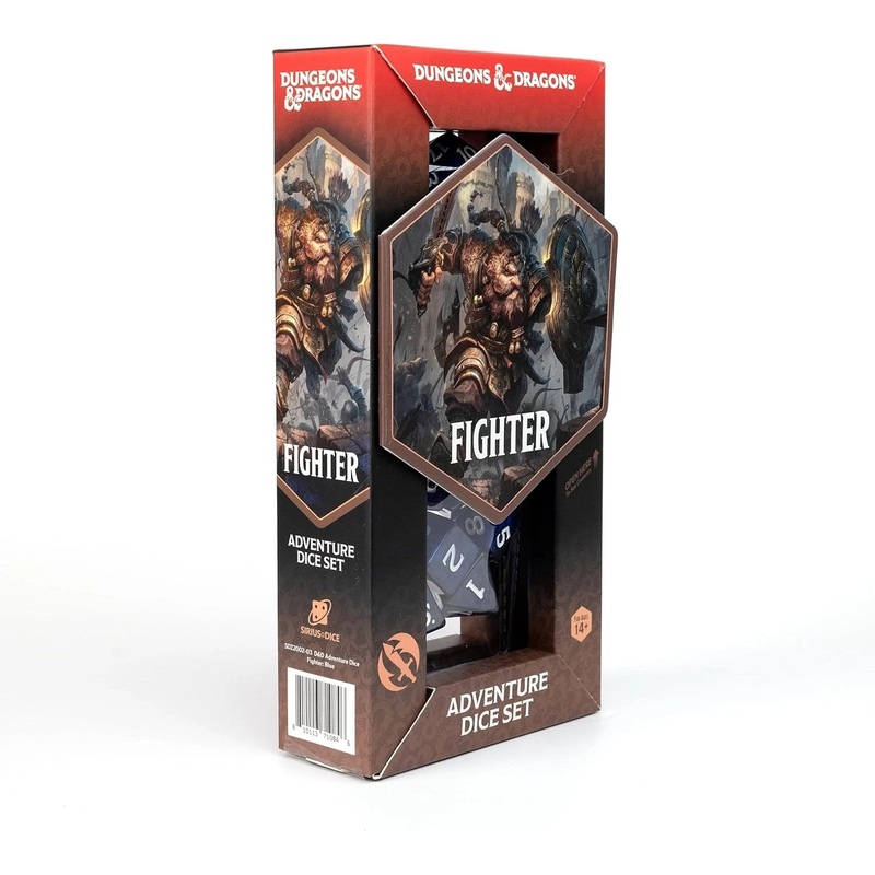 D&D Fighter Class Dice Set  Blue | Official Dungeons & Dragons Accessories