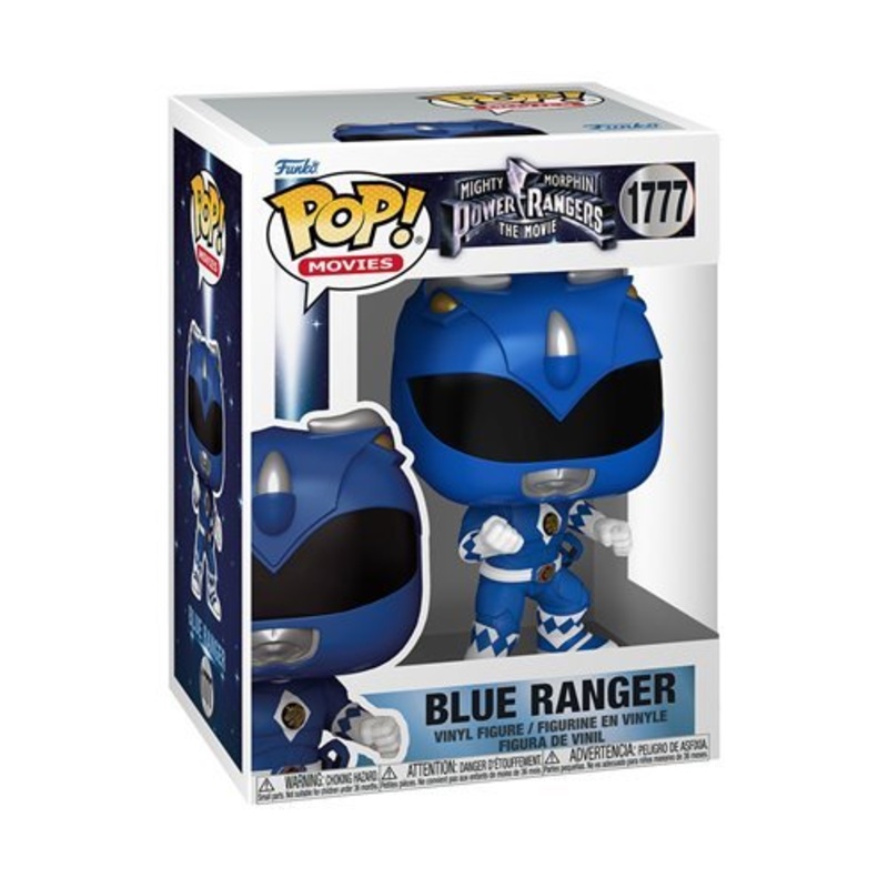 Blue Ranger Funko Pop! Movies Mighty Morphin Power Rangers: The Movie - Approx. 3 3/4" Collectible Vinyl Figure #1777 Bundled with Display Box Protector Case - Estimated Arrival: Aug. 2025 (PRE-SALE)
