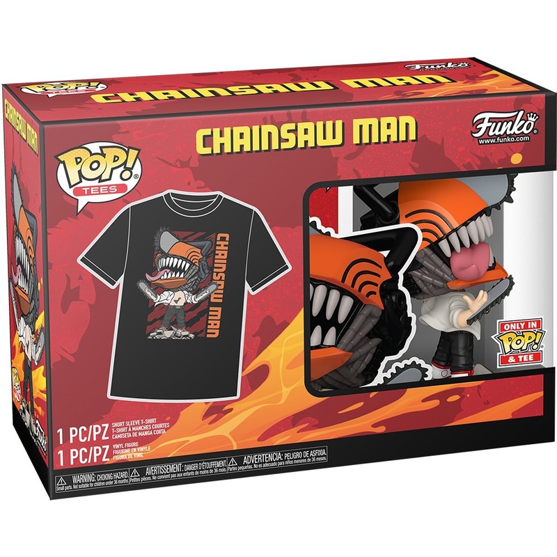 Funko Pop! Animation Chainsaw Man Vinyl Figure #1804 and Adult Pop! XL T-Shirt 2-Pack