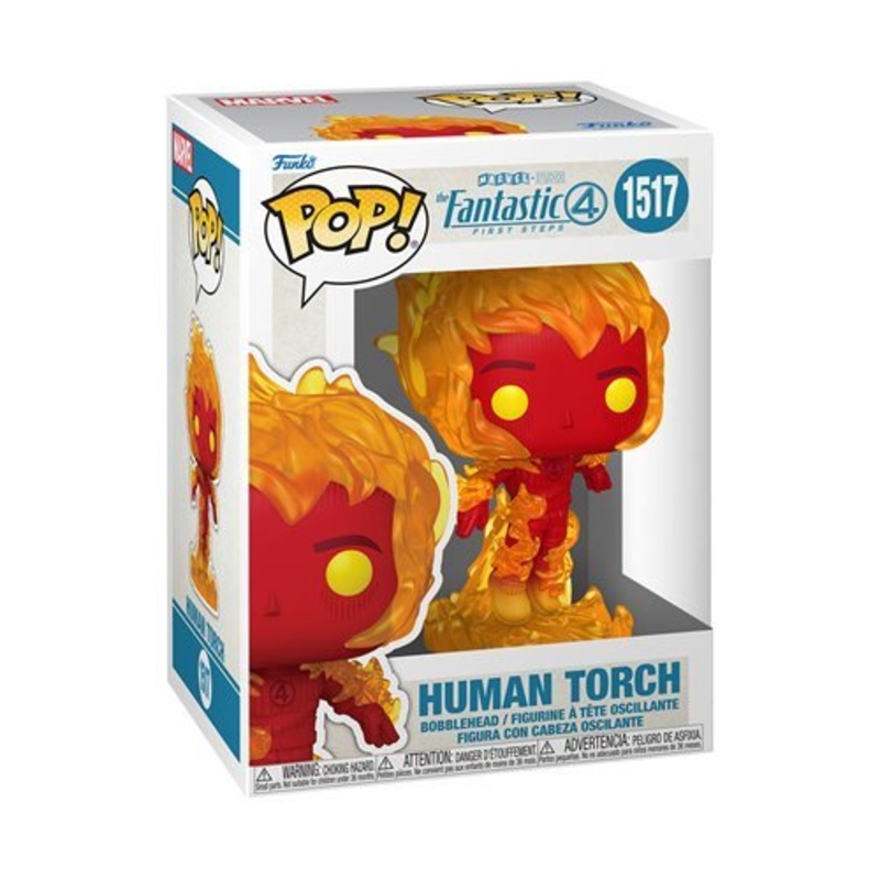 Human Torch Funko Pop! The Fantastic Four: First Steps - Approx. 3 3/4" Collectible Vinyl Figure #1517 Bundled with Display Box Protector Case
