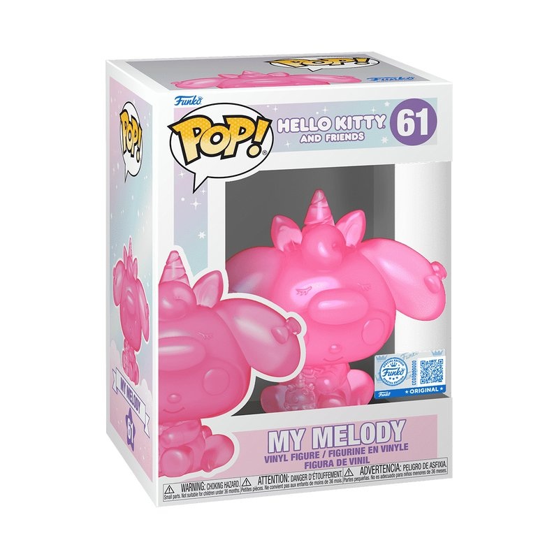 My Melody (Translucent Pink) Funko Pop! Hello Kitty and Friends - Approx. 3.5" Exclusive Collectible Vinyl Figure #61 Bundled with Display Box Protector Case