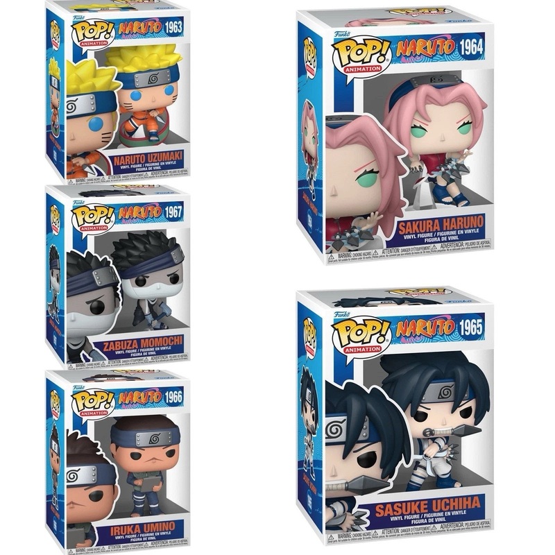 Naruto Classic Funko Pop! Wave 1 - Set of 5 (Uzumaki #1963, Sakura Haruno #1964, Sasuke Uchiha #1965, Iruka Umino #1966, and Zabuza Momochi #1967) Collectible Vinyl Figures
