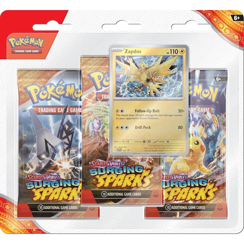 Pokemon TCG Scarlet & Violet Surging Sparks 3pk Blister Pack