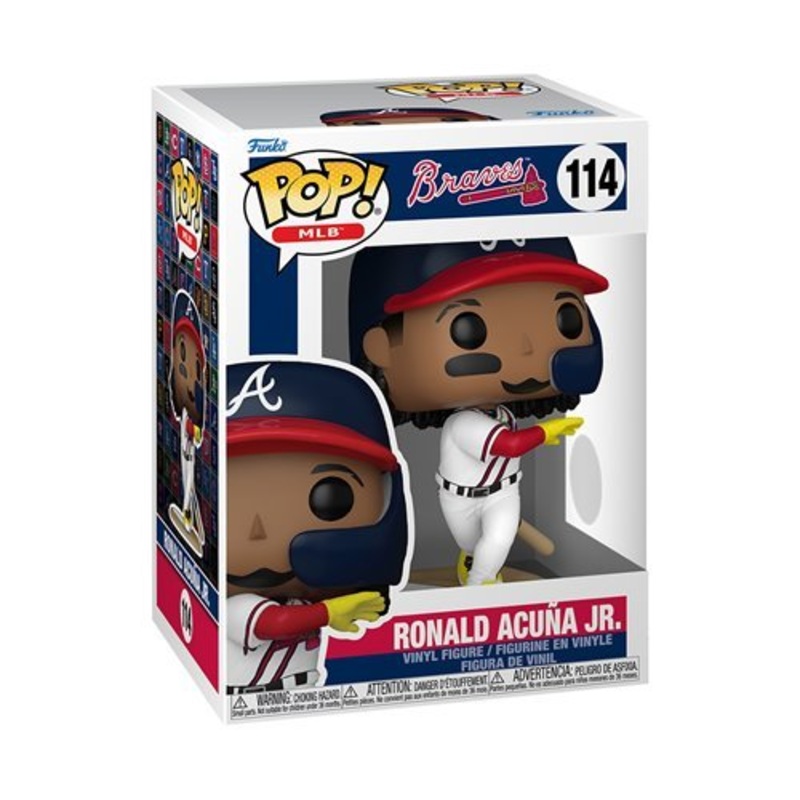 Ronald Acuna Jr. Funko Pop! MLB Braves - Approx. 4 1/2" Collectible Vinyl Figure #114 Bundled with Display Box Protector Case