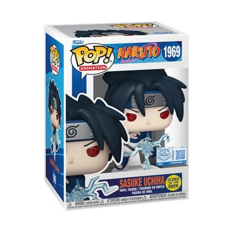 Sasuke Uchiha (Chidori) Funko Pop! Animation Naruto - Approx. 4 1/2" Glows In The Dark Entertainment Earth Exclusive Collectible Vinyl Figure #1969 Bundled with Display Box Protector Case