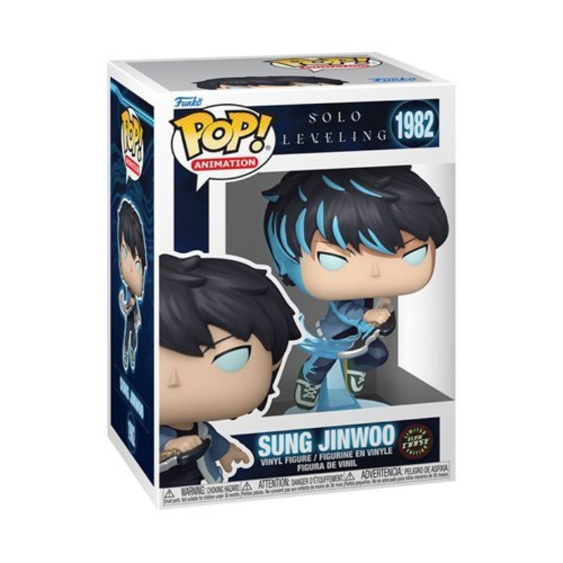 Sung Jinwoo Funko Pop! Animation Solo Leveling - Approx. 4 1/4" Glow Chase Limited Edition Collectible Vinyl Figure #1982 Bundled with Display Box Protector Case