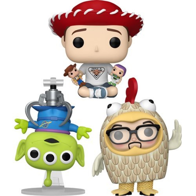 Toy Story Funko Pop! 30th Anniversary - Set of 3 (Alien with Claw #1595, Andy #1596, and Al #1600) Collectible Vinyl Figure