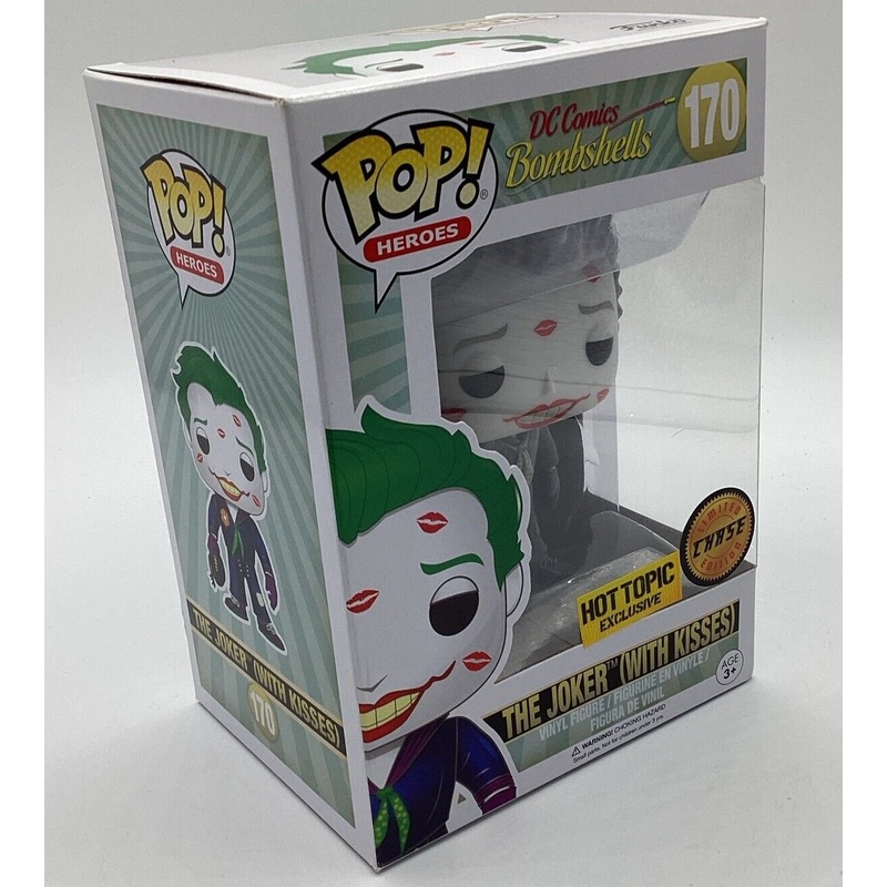 Funko Pop Heroes #170 The Joker (With Kisses) Hot Topic Exclusive B&W Chase