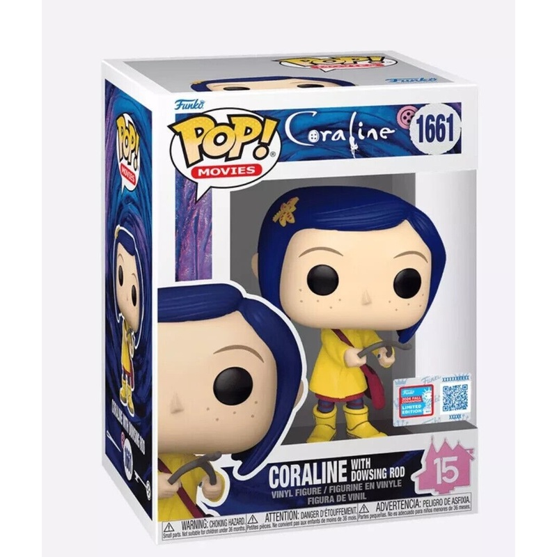 Coraline With Dowsing Rod #1661 Funko Pop! Movies - 2024 NYCC Fall Convention Shared Sticker Exclusive Limited Edition - Approx. 5 1/2" Collectible Vinyl Figure