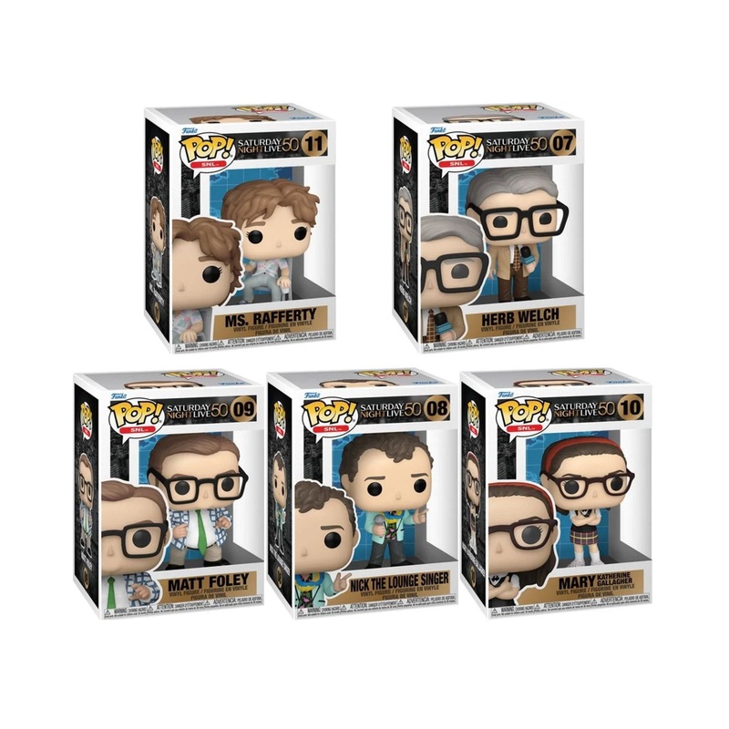 Funko Pop! SNL Saturday Night Live 50th Anniversary Vinyl Figure Case of 5 (Herb Welch #07, Nick the Lounge Singer #08, Matt Foley #09, Mary Katherine Gallagher #10, Ms Rafferty #11)  Collectible 3 3/4" Vinyl Figures