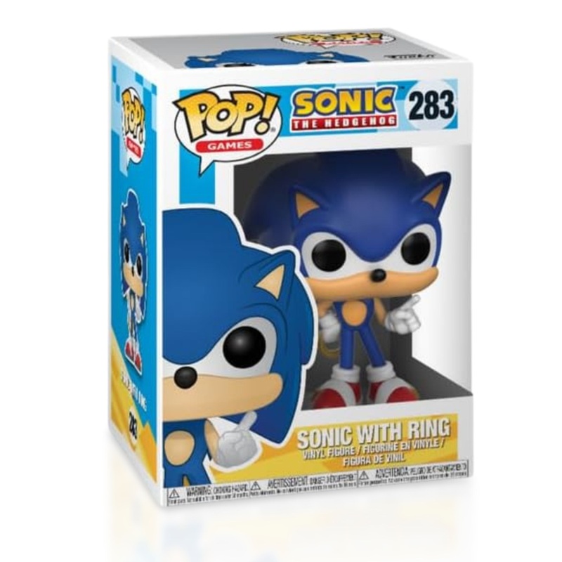 Sonic with Ring Funko Pop! Games Sonic The Hedgehog - Approx. 3 3/4" Collectible Vinyl Figure #283 with Display Box Protector Case