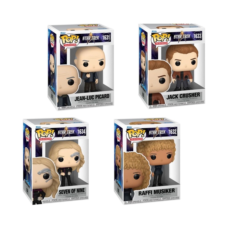 Star Trek Picard Funko Pop! Television 4-Pack Bundle  Includes Jean-Luc Picard, Seven of Nine, Jack Crusher, and Raffi Musiker Collectible Vinyl Figures