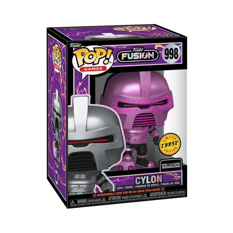 Cylon Funko Pop! Games Battlestar Galactica Villain - Funko Fusion Collectible Chase Limited Edition Vinyl Figure #998 with Display Box Protector Case