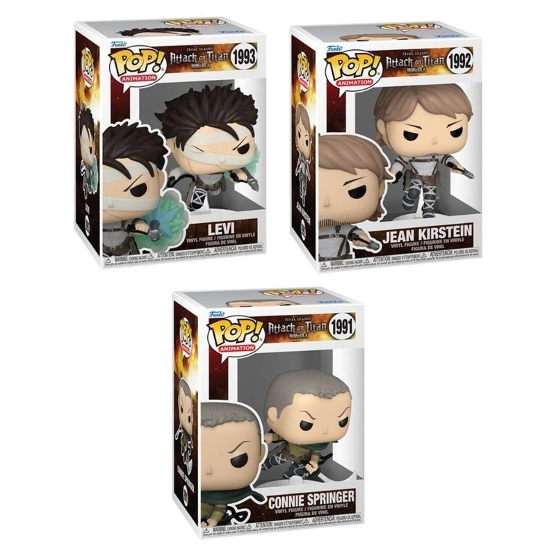 Final Season Attack on Titan Funko Pop! Animation Wave 4 - Set of 3 (Connie Springer #1991, Jean Kirstein #1992, and Levi #1993) Collectible Vinyl Figures