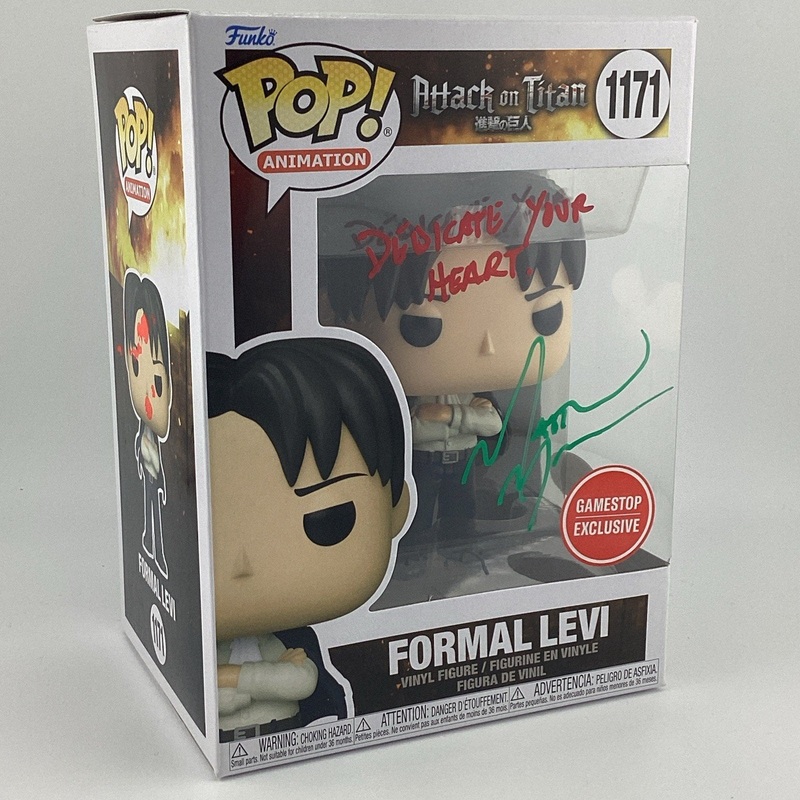 Funko Pop! Attack on Titan - Formal Levi - GameStop Signed Mathew Merecer #1171