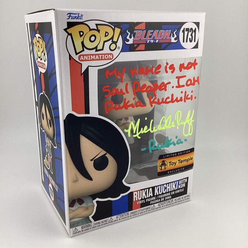 Funko Pop!Bleach-Rukia Kuchiki w/ Kon-Toy Temple Collectible Signed M Ruff #1731