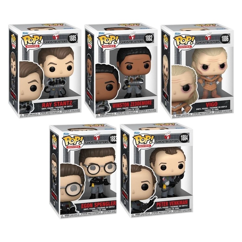 Ghostbusters 2 Funko Pop! Movies - Set of 5 (Winston Zeddemore #1882, Egon Spengler #1883, Peter Venkman #1884, Ray Stantz #1885, and Vigo #1886) Collectible Vinyl Figures
