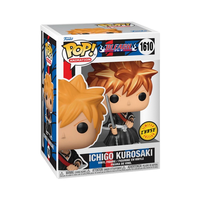 Ichigo Kurosaki (FB Shikai) Funko Pop! Animation Bleach - Rare Metallic Variant Chase Limited Edition Vinyl Figure #1610 with Display Box Protector Case
