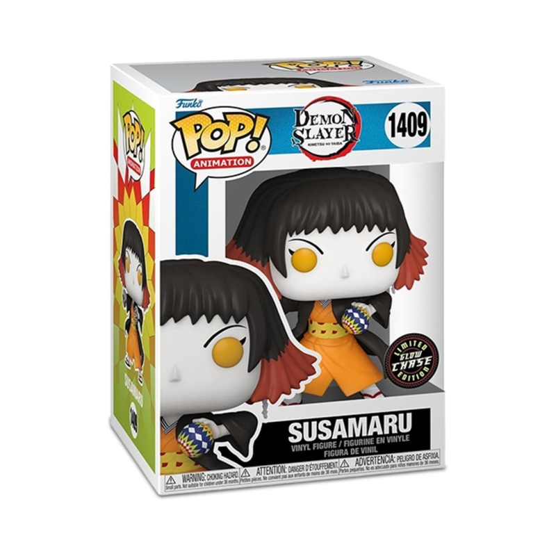 Susamaru Funko Pop! Demon Slayer - Glow Chase Limited Edition - Approx. 4" Collectible Vinyl Figure #1409 with  Display Box Protector Case