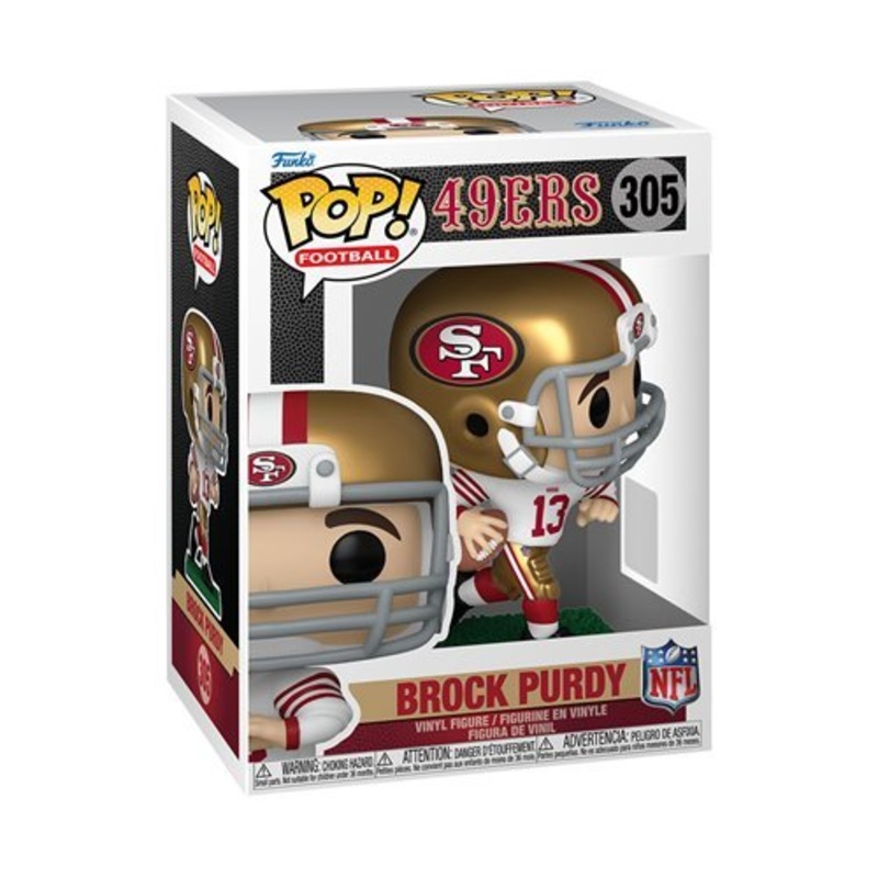 Brock Purdy #305 Funko Pop! Football NFL 49ers - Approx. 4 1/4" Collectible Vinyl Figure Bundled with Display Box Protector Case - Estimated Arrival: Jul. 2025 (PRE-SALE)