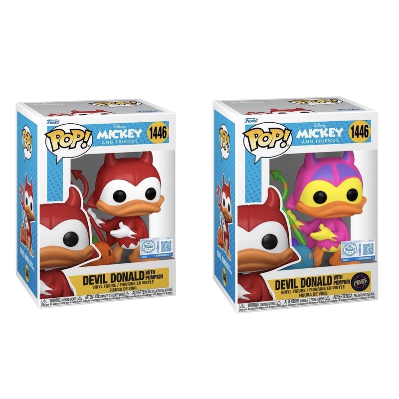 Devil Donald with Pumpkin #1446 Funko Pop! Mickey and Friends - Set of 2 (Black Light Chase Limited Edition and Common) Specialty Series Collectible Vinyl Figures - Estimated Arrival: Jul. 2025 (PRE-SALE)
