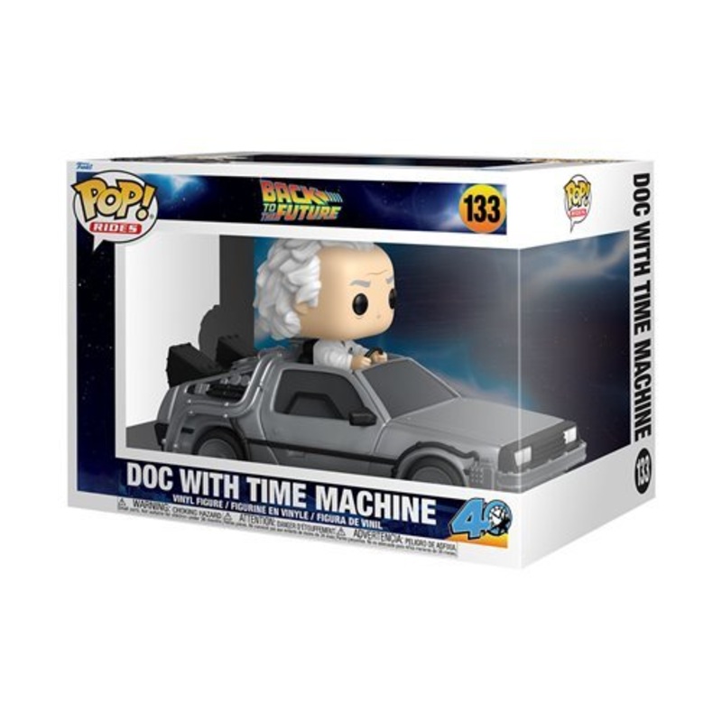 Doc with Time Machine Deluxe #133 Funko Pop! Rides Back To The Future 40th Anniversary - Approx. 5 1/4" Collectible Vinyl Figures
