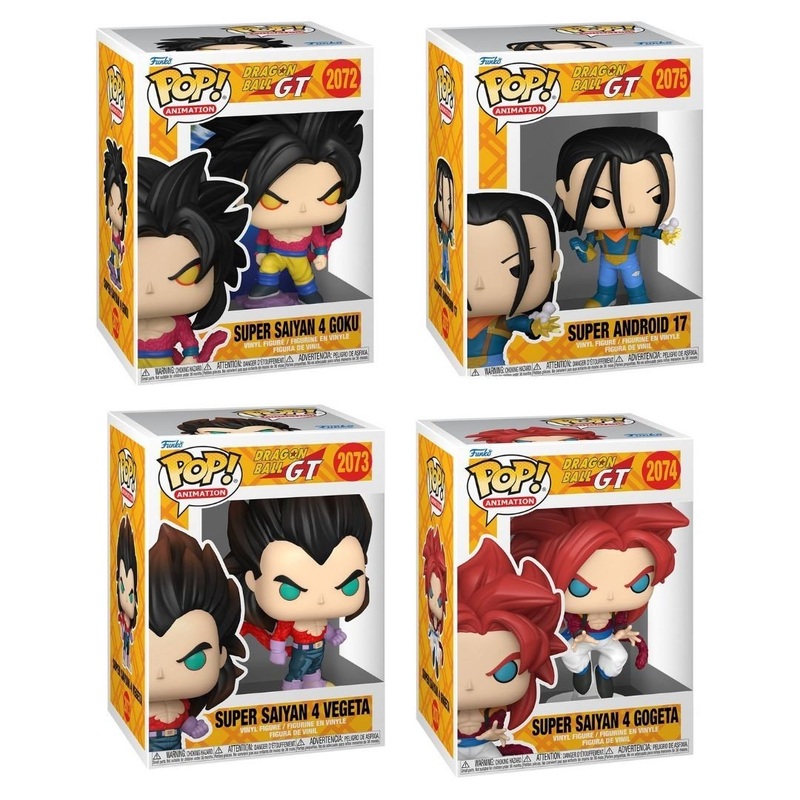 Dragon Ball GT Funko Pop! Animation Wave 2 - Set of 4 (Goku #2072, Vegeta #2073, Gogeta #2074, and Android 17 #2075) Collectible Vinyl Figures - Estimated Arrival: Aug. 2025 (PRE-SALE)