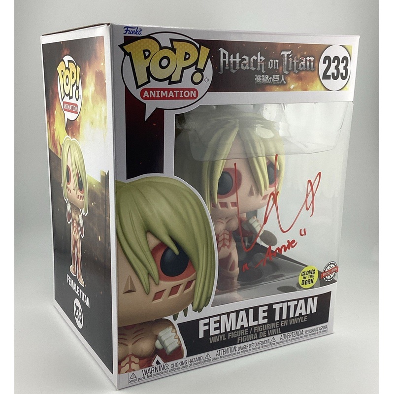 Funko Pop! Super 6 in: Attack on Titan - Female Titan (Glow) Signed Lauren #233